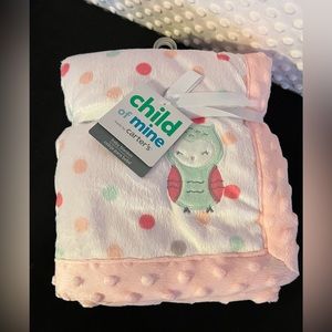 Child Of Mine™️ Polka Dotted Plush Owl Baby Blanket.